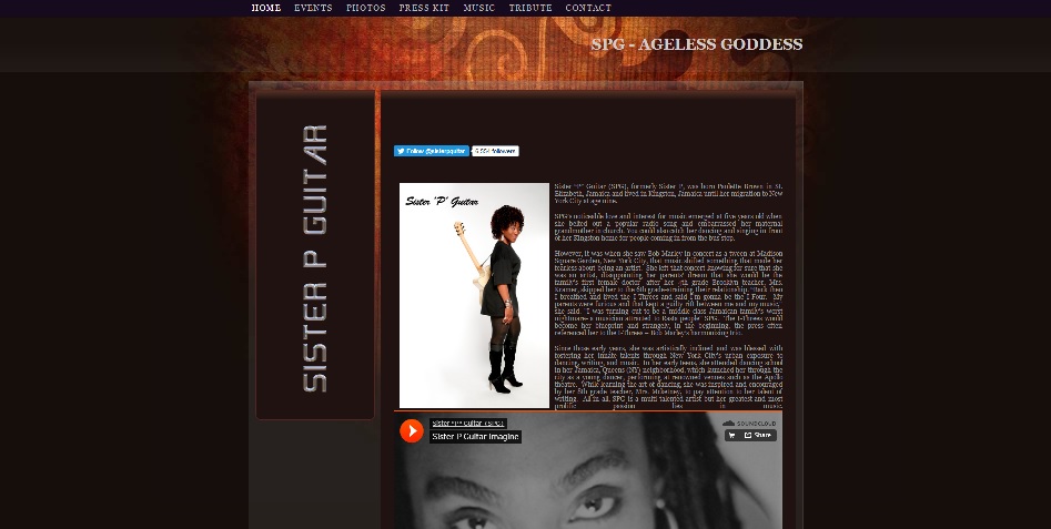 screen shot of sister p guitar dot com